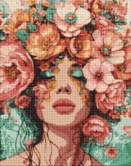 Diamentowa mozaika - Dziewczyna w kwiatach