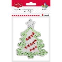 Kryształki samoprzylepne choinka 100x127mm