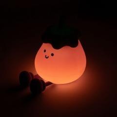 Lampka nocna LED ze stojakiem na telefon bakłażan