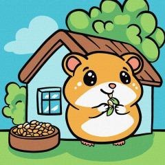 Malowanie po numerach - Chomik Kids 25x25cm