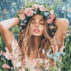 Malowanie po numerach - Dziewczyna z wieńcem