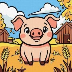 Malowanie po numerach - Fajny prosiaczek Kids