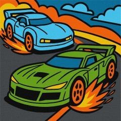 Malowanie po numerach - Gorące wyścigi Kids