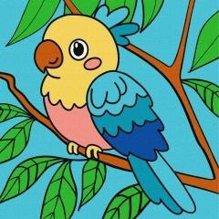 Malowanie po numerach - Jaskrawa papuga Kids