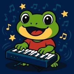 Malowanie po numerach - Żaba z pianinem Kids