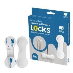 Zabezpieczenia do szaf i szuflad na zatrzask 10szt