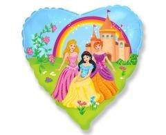 Balon foliowy 46cm Księżniczki i zamek