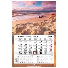 Kalendarz 2026 jednodzielny główka płaska Bałtyk