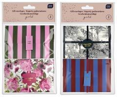 Koperty podarunkowe z gumką 2szt gold mix