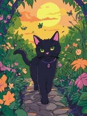 Malowanie po numerach - Kotek w ogrodzie 30x40cm