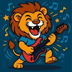 Malowanie po numerach - Lew z gitarą Kids 25x25cm