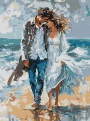 Malowanie po numerach - Para na wybrzeżu 30x40cm