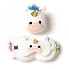 Poduszka podróżna i maska na oczy Jednorożec