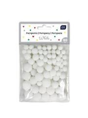 Pompony do dekoracji 80szt White