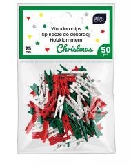 Spinacze kolor do dekoracji mini 50szt Christmas