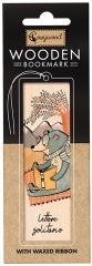 Zakładka drewniana Czytający miś