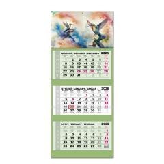 Kalendarz 2026 trójdzielny LUX gł. wypukła Koliber