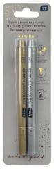 Markery metaliczne Silver/Gold 2szt