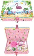 Notatnik w szkatułce z akcesoriami flaming