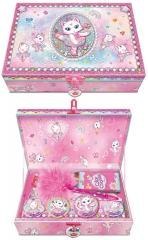 Notatnik w szkatułce z akcesoriami kot baletnica