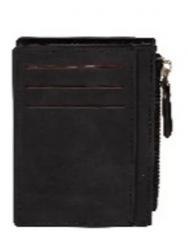 Portfel na karty z suwakiem czarny