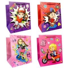 Torebka prezentowa dziecięca L szerokie dno mix