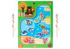 Drewniana gra łowienie rybek na magnes