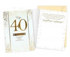 Karnet B6 Urodziny 40