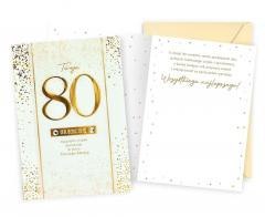 Karnet B6 Urodziny 80