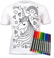 Koszulka do wielokrotnego kolorow Jednorożec 5-6
