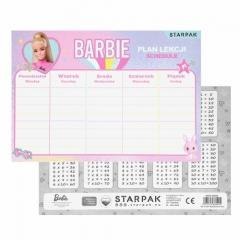 Plan lekcji z tabliczką mnożenia Barbie (25szt)