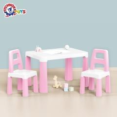 Stół dziecięcy różowy z dwoma krzesełkami