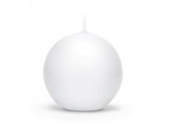 Świeca matowa Kula biały 8cm 6szt