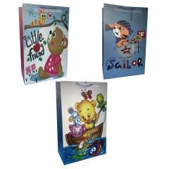 Torebka prezentowa dziecięca XL szerokie dno mix