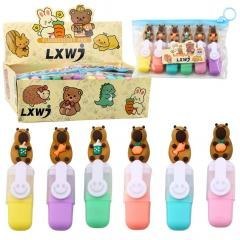 Zestaw mini zakreślaczy kapibara w etui 6szt
