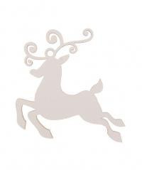 Bombka drewniana Renifer 3szt biała