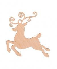 Bombka drewniana Renifer 3szt naturalna