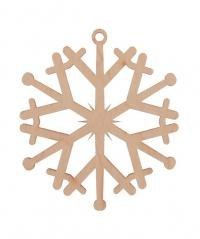 Bombka drewniana Śnieżynka 3szt naturalna
