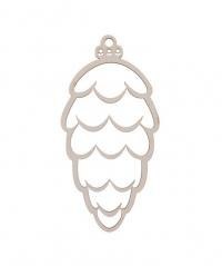 Bombka drewniana Szyszka 3szt biała