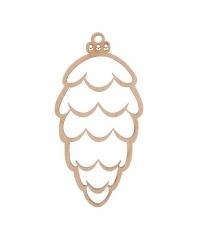 Bombka drewniana Szyszka 3szt naturalna