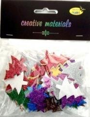 Choinki z pianki brokatowej kolorowe ok 60szt