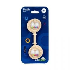 Grzechotka podwójna beżowa