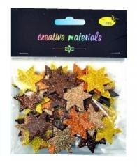 Gwiazdki z pianki brokatowej kolorowe 60szt