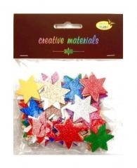 Gwiazdki z pianki brokatowej kolorowe ok 60szt