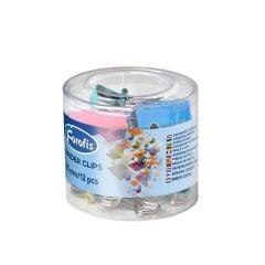 Klipy biurowe 25mm kolorowe pastel 12szt
