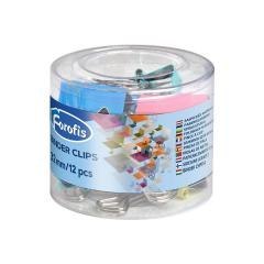Klipy biurowe 32mm kolorowe pastel 12szt