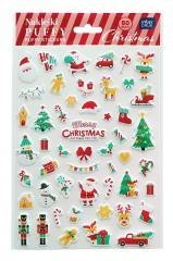 Naklejki puffy Christmas 50szt BN