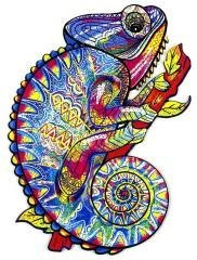 Puzzle 195 drewniane Kameleon