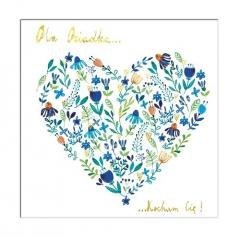 Karnet KW Serce kwiatowe Dziadek