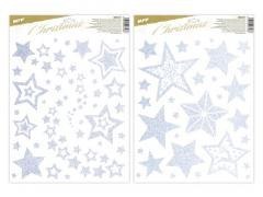 Naklejka na okno BN brokat srebrna 30x42cm MIX